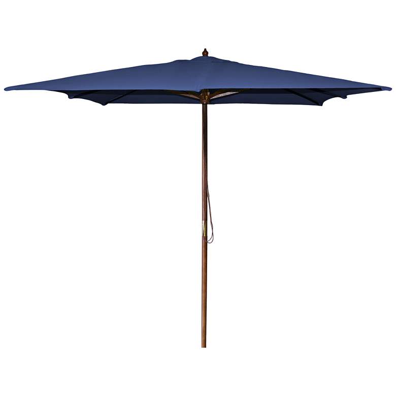 Image 1 La Jolla Navy 8 1/2' Wooden Square Market Umbrella