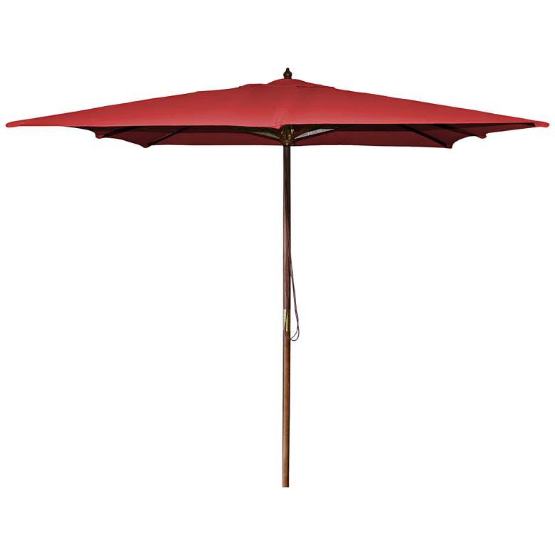 Image 1 La Jolla Red 8 1/2&#39; Wooden Square Market Umbrella