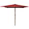 La Jolla Red 8 1/2' Wooden Square Market Umbrella