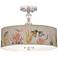 La Mer Coral Giclee 16" Wide Semi-Flush Ceiling Light