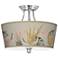 La Mer Coral Tapered Drum Giclee Ceiling Light