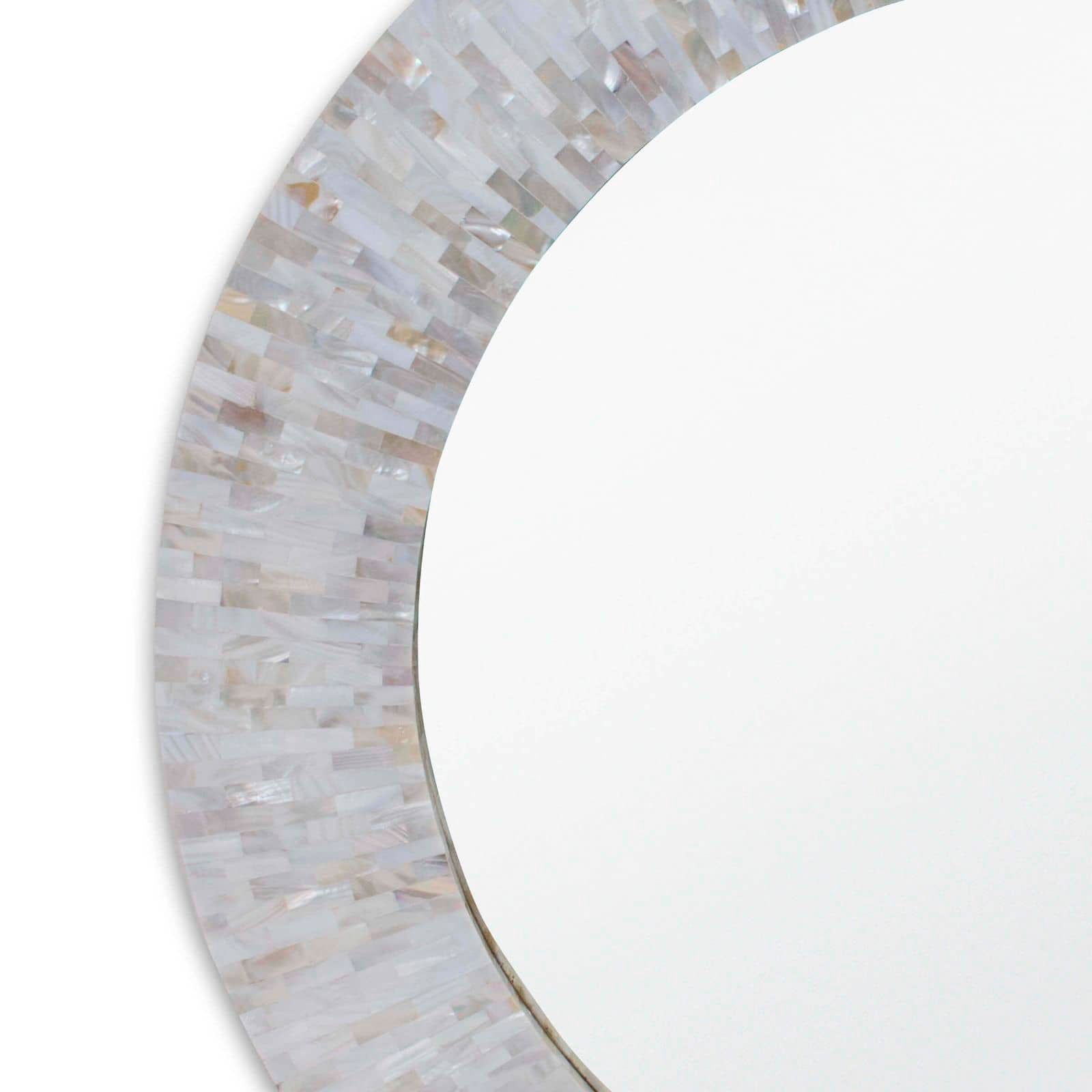 Image 2 LA Modern Chantal Mother of Pearl 36" Round Wall Mirror more views