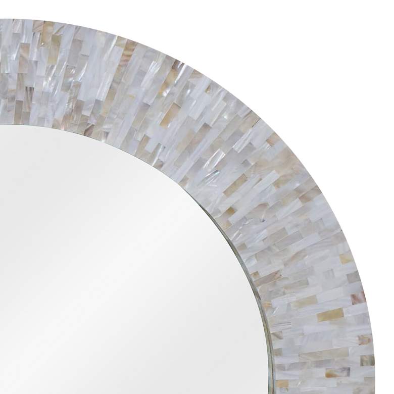 Image 2 LA Modern Chantal Mother of Pearl 36 inch Round Wall Mirror more views