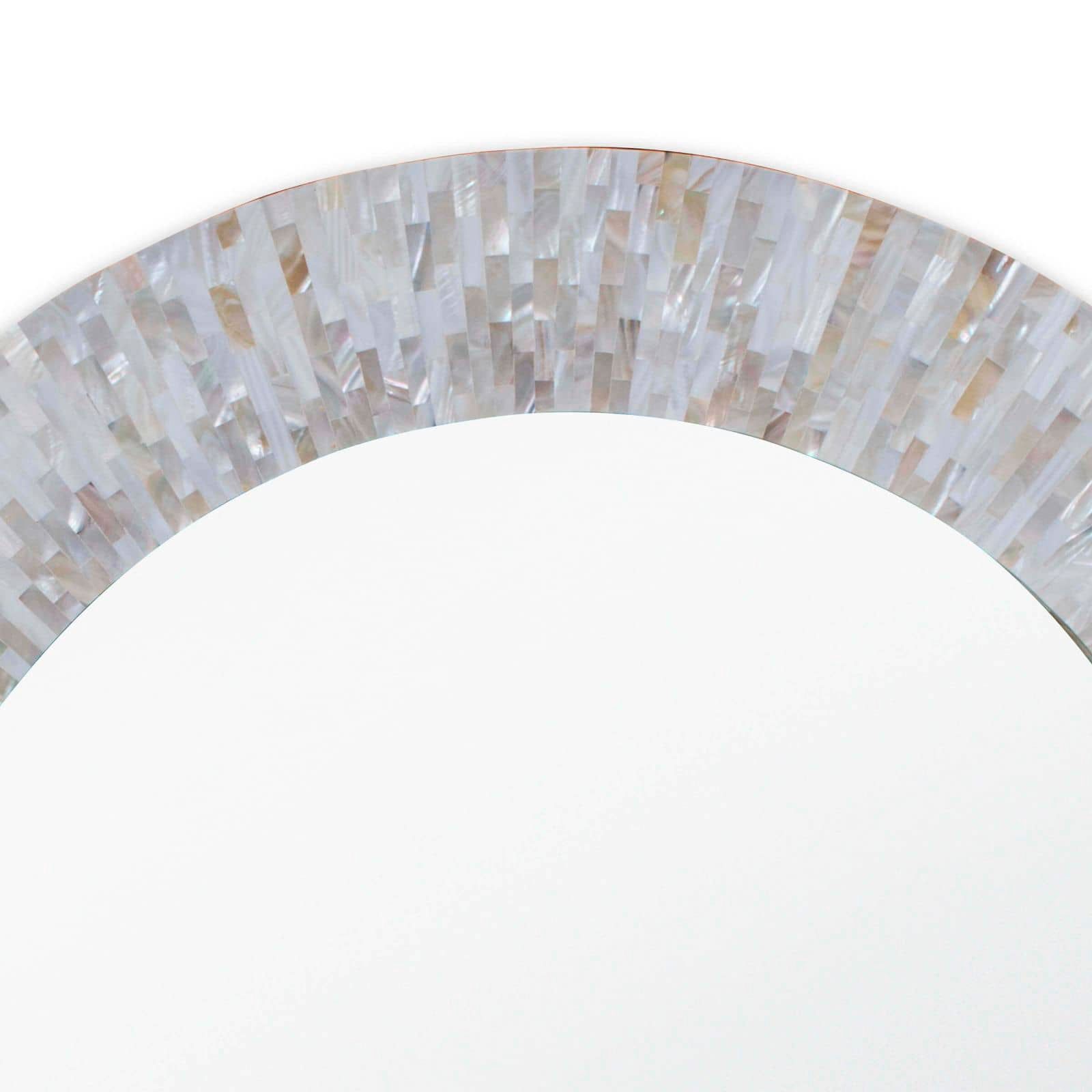 Image 3 LA Modern Chantal Mother of Pearl 36" Round Wall Mirror more views