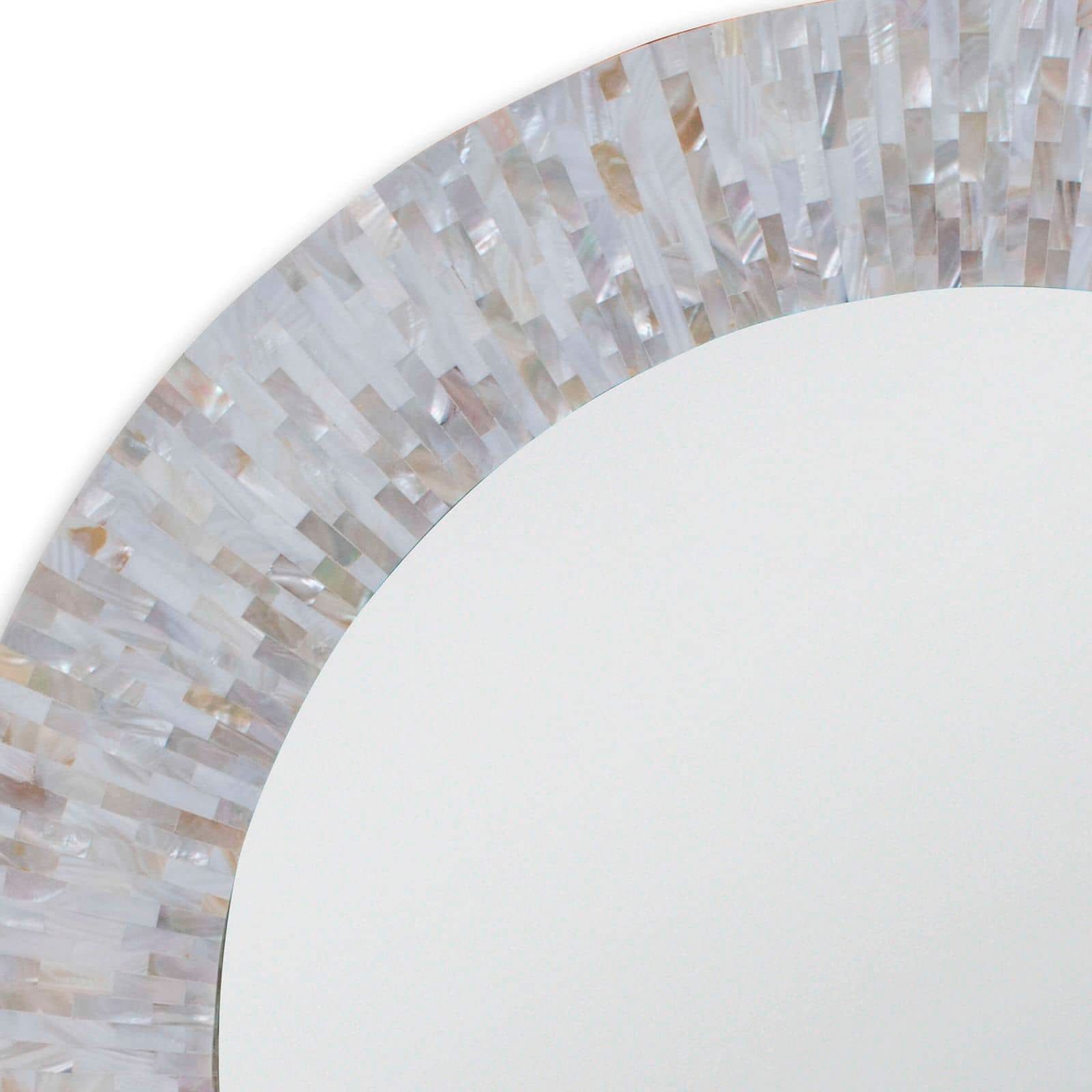 Image 4 LA Modern Chantal Mother of Pearl 36" Round Wall Mirror more views