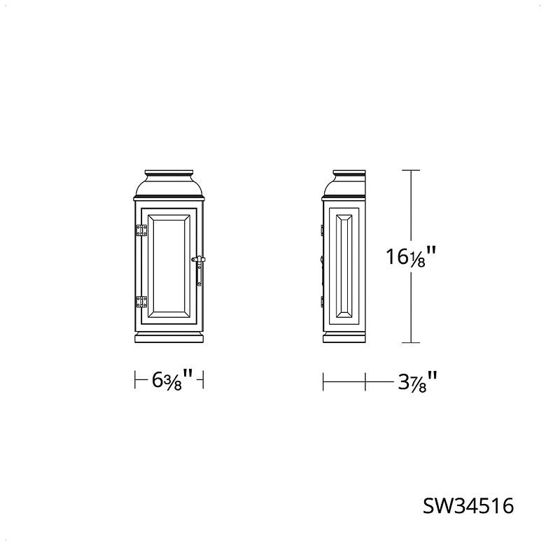 Image 3 La Motte 16"H x 6.4"W 1-Light Outdoor Wall Light in Oil Rubbed Bronze more views
