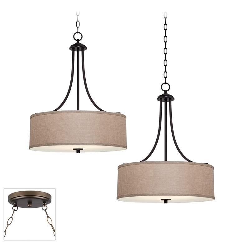 Image 1 La Pointe Bronze 2-Light Swag Chandelier