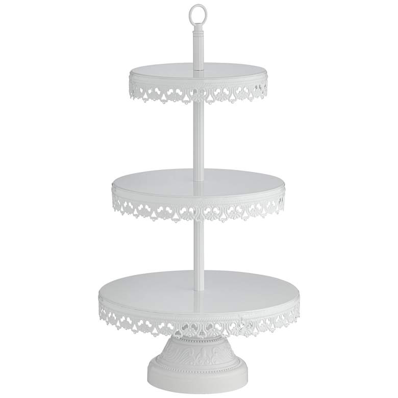 Image 1 La-Romain White 19 inchH 3-Tier Cookie or Cup-Cake Stand
