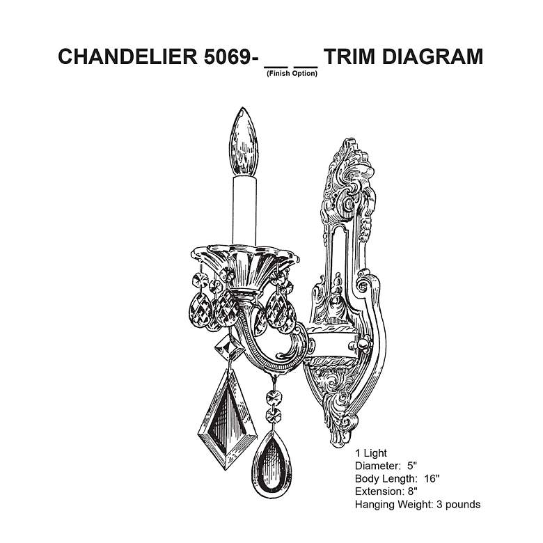 Image 5 La Scala 1-Lt Wall Sconce in Heirloom Bronze with Heritage Handcut Crystal more views