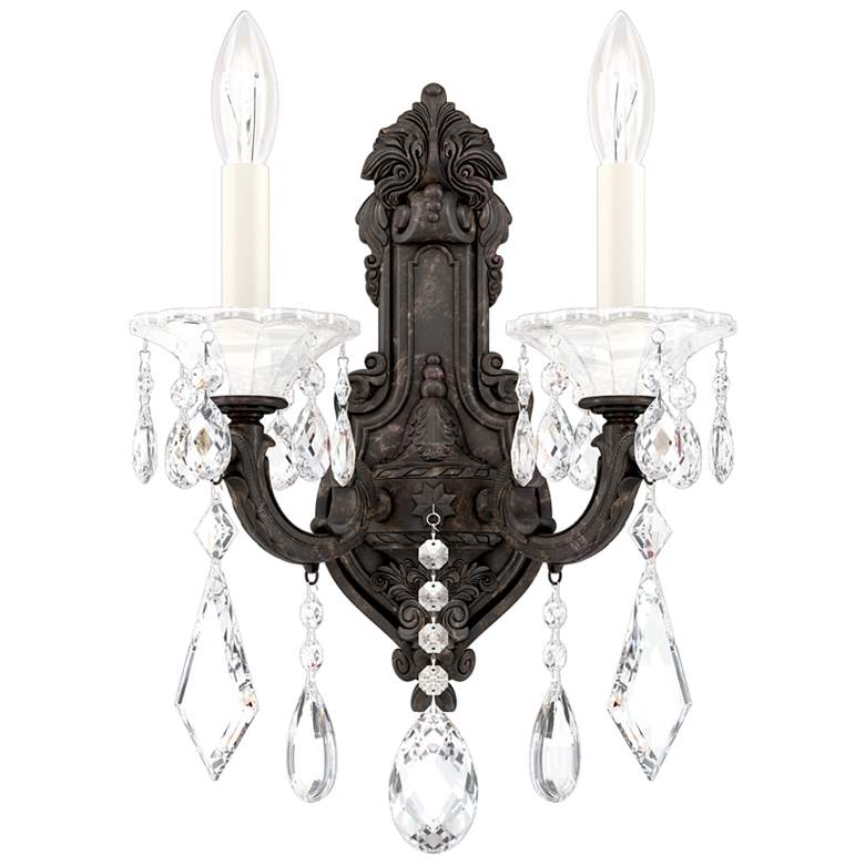 Image 1 La Scala 16.5"H x 11.5"W 2-Light Crystal Wall Sconce in Heirloom