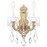 La Scala 16.5"H x 11.5"W 2-Light Crystal Wall Sconce in Parchment