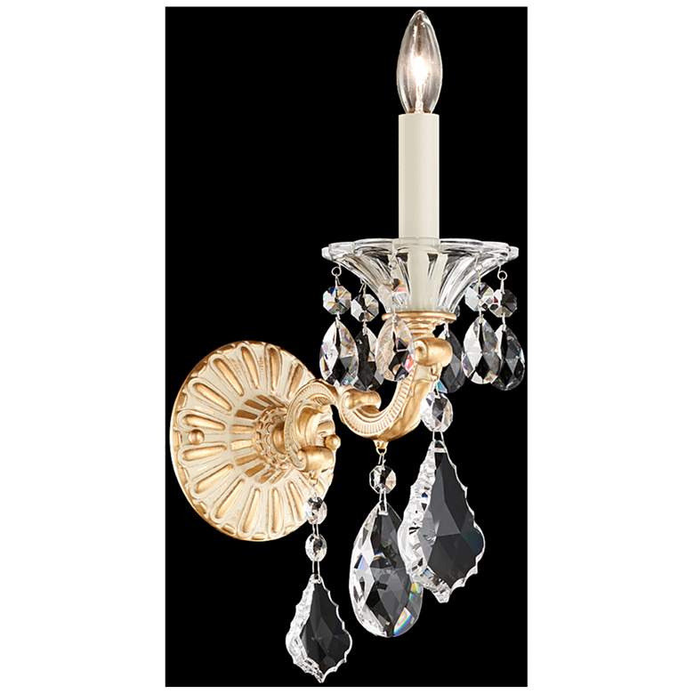 Image 1 La Scala 16"H x 4.5"W 1-Light Crystal Wall Sconce in Parchment Go