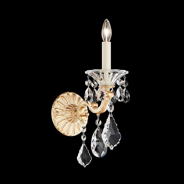 Image 4 La Scala 16"H x 4.5"W 1-Light Crystal Wall Sconce in Parchment Go more views
