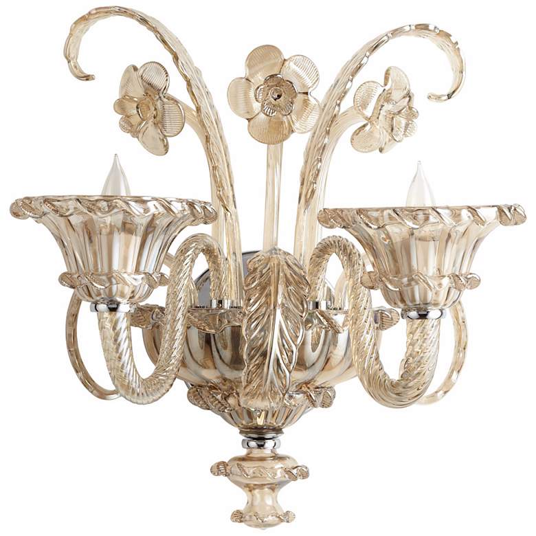 Image 1 La Scala 17 3/4 inch High Cognac Murano Style Glass Wall Sconce