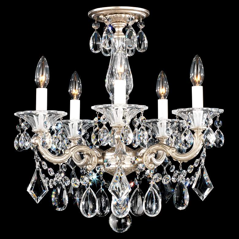 Image 1 La Scala 19.5 inchH x 18 inchW 5-Light Crystal Semi-Flush Mount in Heirlo