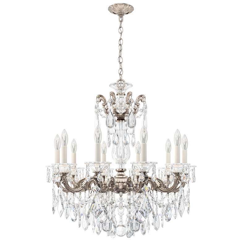 Image 1 La Scala 29.5"H x 28"W 10-Light Crystal Chandelier in Antique Sil