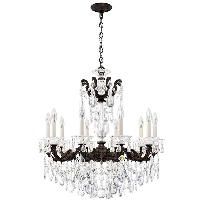 Image 1 La Scala 29.5"H x 28"W 10-Light Crystal Chandelier in Heirloom Br