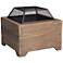 La Selva 24" Wide Square Brown Wood Burning Outdoor Fire Pit