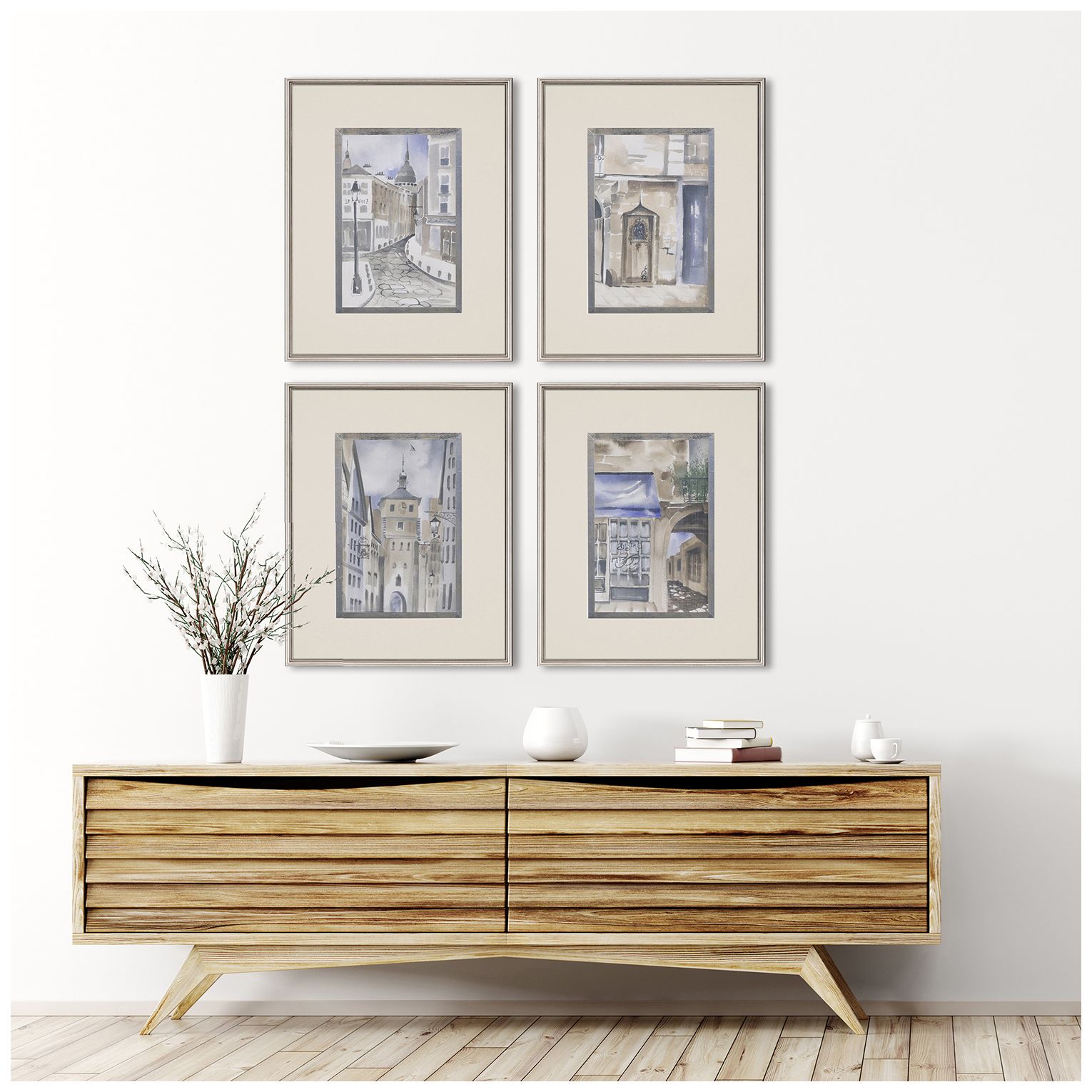 Image 4 La Ville II 16"W x 20"H Framed Art Set of 4 more views