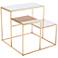 Labels 20" Wide Mirrored and Gold 3-Level Modern End Table