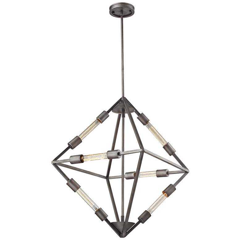 Image 1 Laboratory 20" Wide 6-Light Chandelier - Weathered Zinc