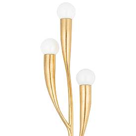 Image3 of Labra 24 1/2" High Vintage Gold Leaf 3-Light Wall Sconce more views