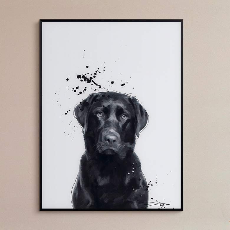 Image 1 Labrador Retriever 24"x18" Printed Glass Framed Wall Art