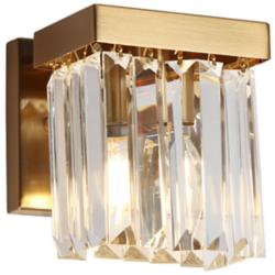 Labradorite 1-Light Gold Crystal Wall Sconces