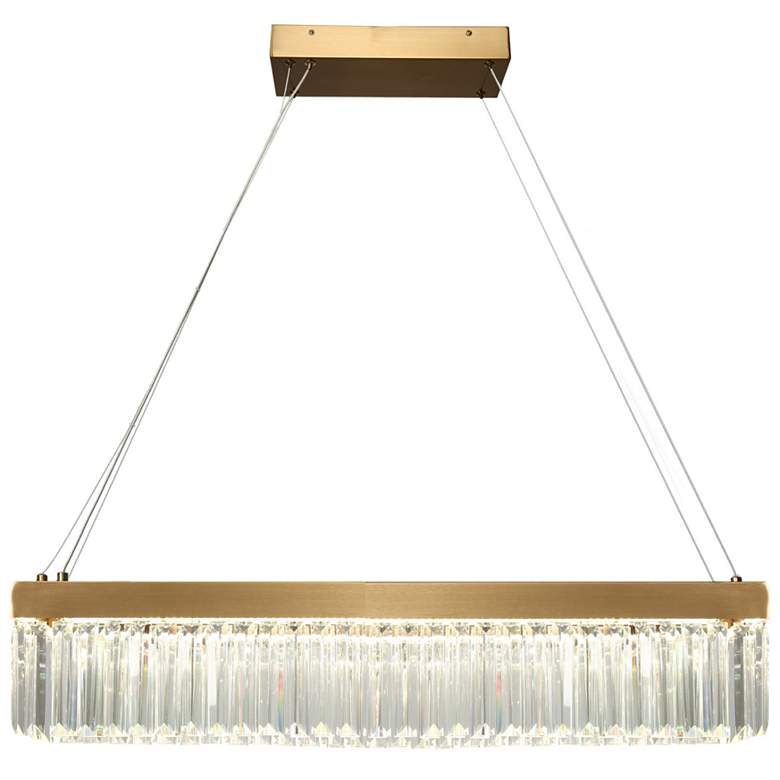 Image 1 Labradorite 1-Light LED Crystal Island Chandelier