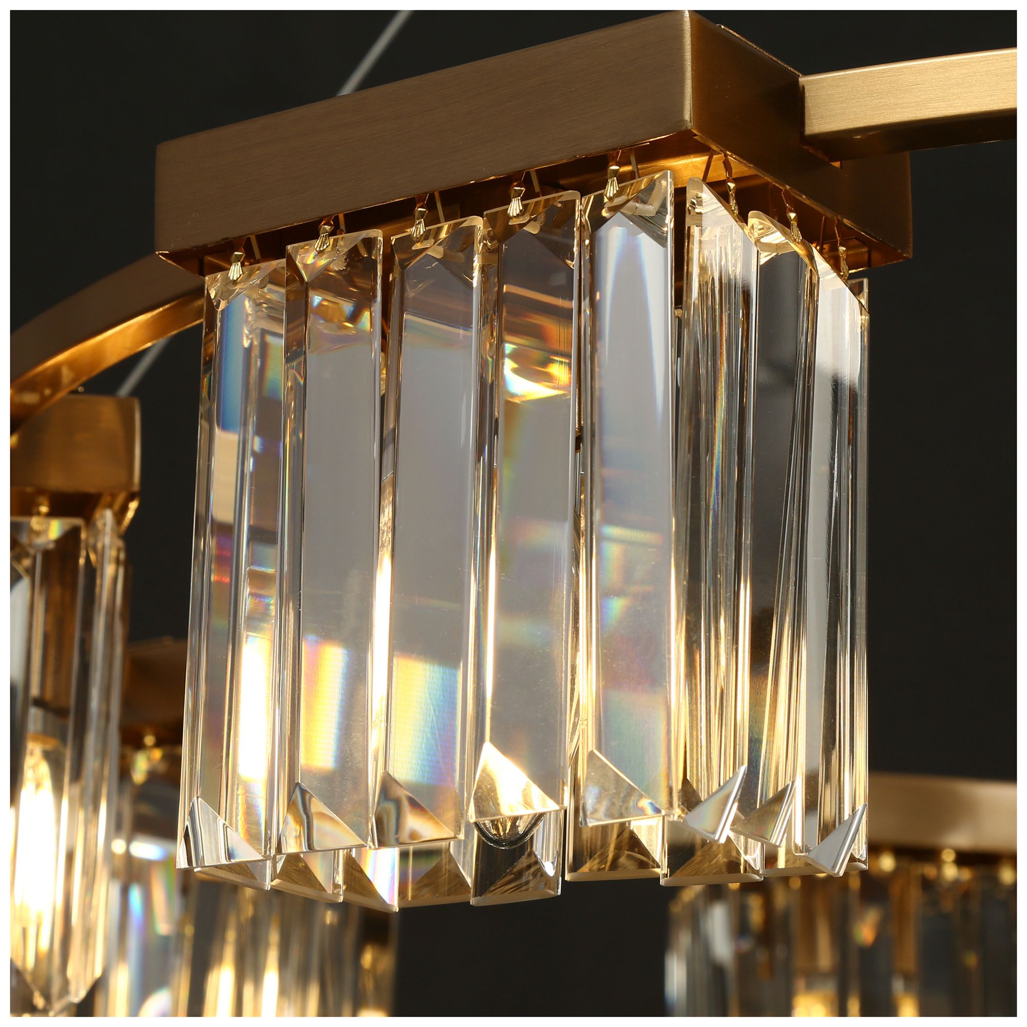 Image 3 Labradorite 8-Light Gold Crystal Chandelier - Made to Order more views
