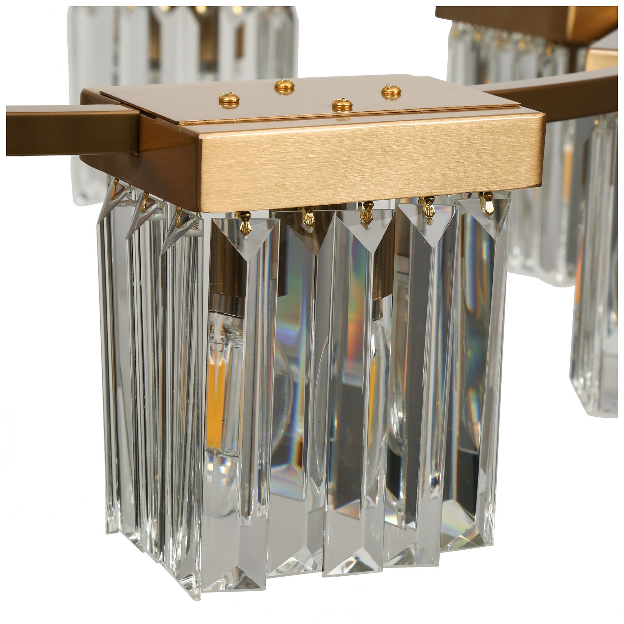 Image 4 Labradorite 8-Light Gold Crystal Chandelier - Made to Order more views