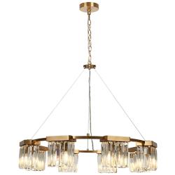 Labradorite 8-Light Gold Crystal Chandelier