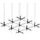 Labyrinth 74.25" Satin Black Square Chandelier