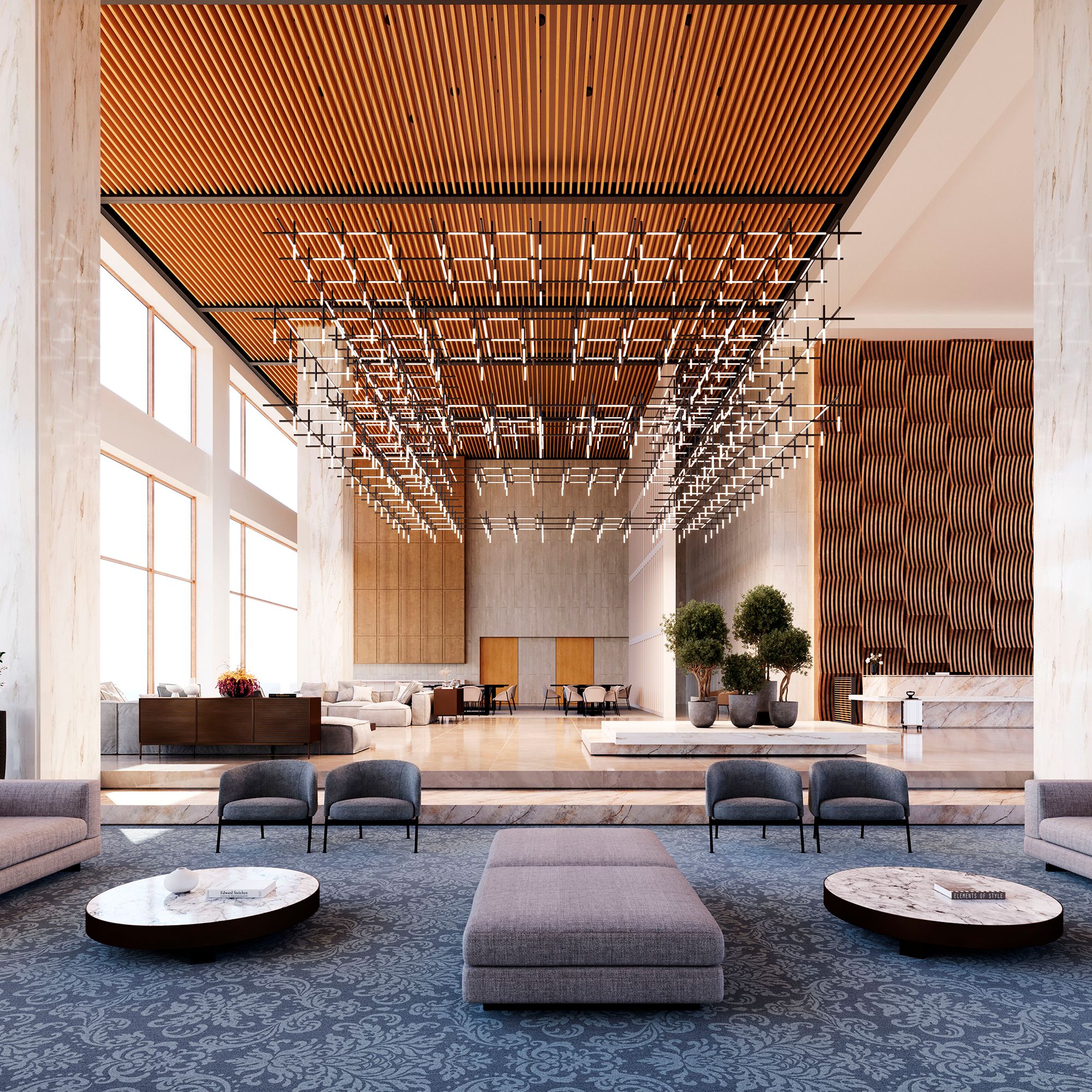 Image 6 Labyrinth 74.25" Satin Black Square Chandelier more views