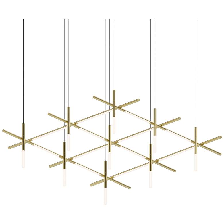 Image 1 Labyrinth 74.25 inch Square Brass Chandelier