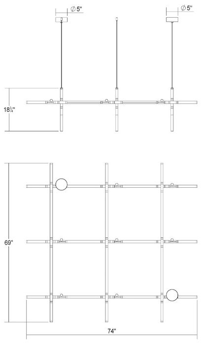 Image 2 Labyrinth 74.25" Square Brass Chandelier more views
