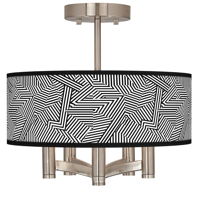 Image 1 Labyrinth Ava 5-Light Nickel Ceiling Light