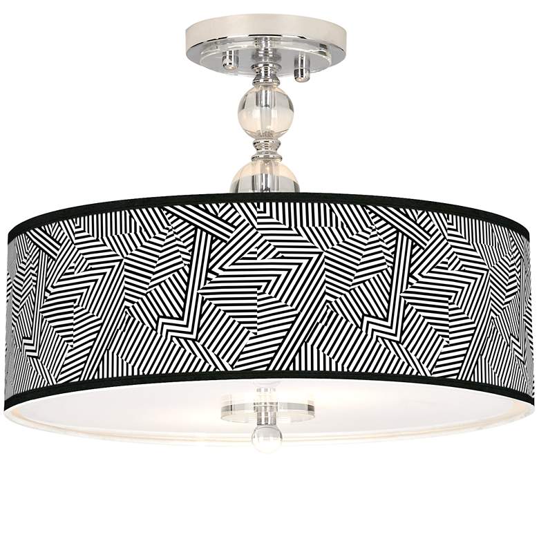 Image 1 Labyrinth Giclee 16 inch Wide Semi-Flush Ceiling Light