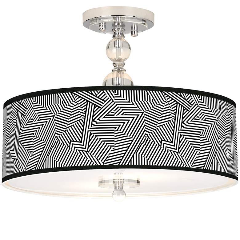 Image 1 Labyrinth Giclee 16" Wide Semi-Flush Ceiling Light