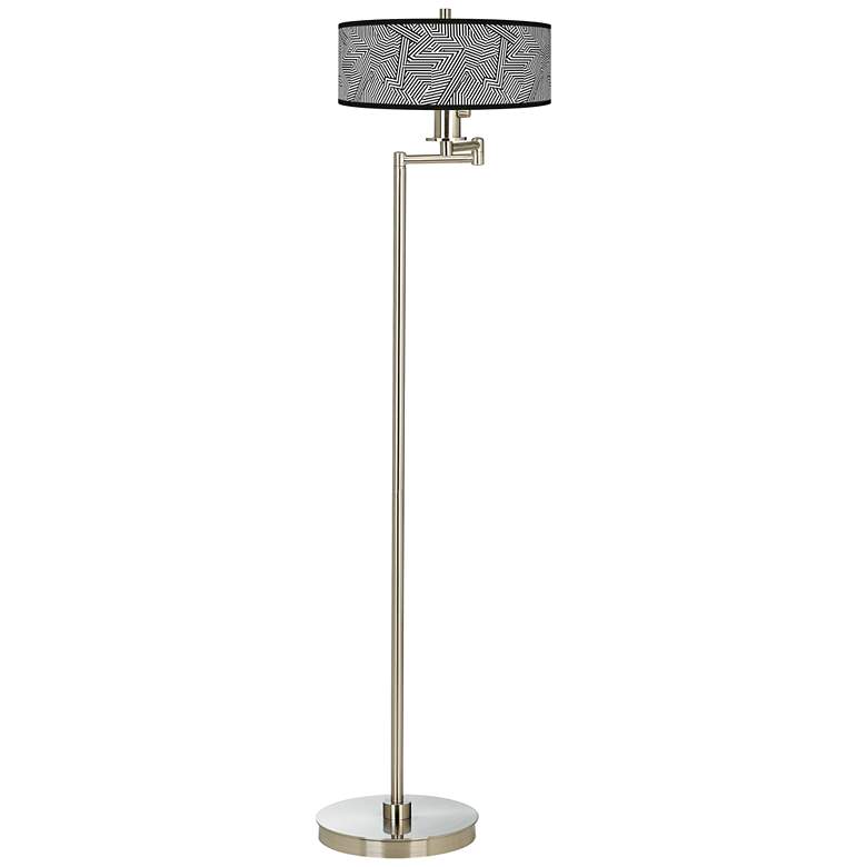 Image 1 Labyrinth Giclee Energy Efficient Swing Arm Floor Lamp
