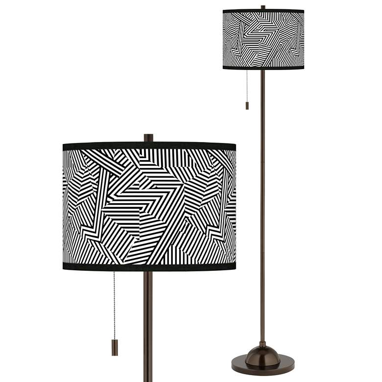 Image 1 Labyrinth Giclee Glow Bronze Club Floor Lamp