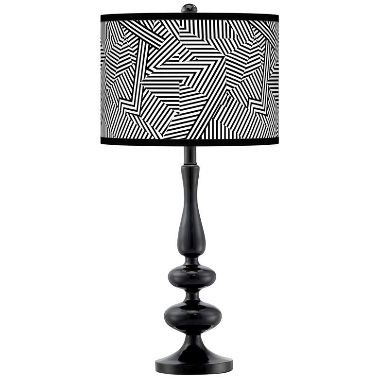 Image 1 Labyrinth Giclee Paley Black Table Lamp