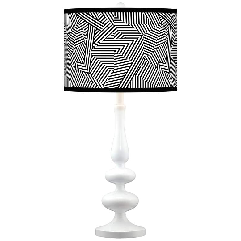 Image 1 Labyrinth Giclee Paley White Table Lamp