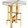 Labyrinthe Gold Leaf Iron Glass Side Table
