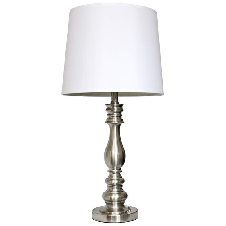 Image 3 Lacassie Brushed Steel 3-Piece Floor and Table Lamp Set more views