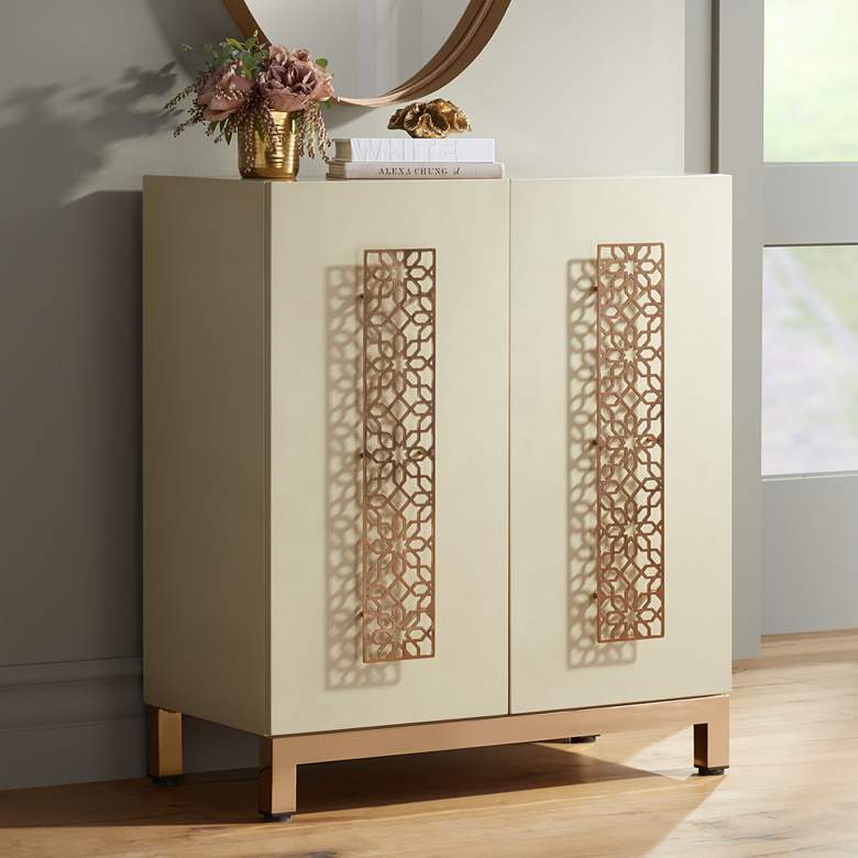 Image 1 Lace 31 1/4 inch Wide 2-Door Wood Accent Cabinet