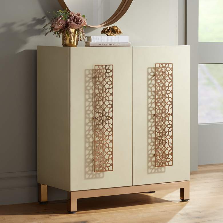 Image 1 Lace 31 1/4" Wide 2-Door Wood Accent Cabinet