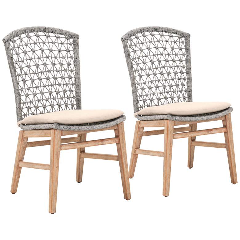 Image 1 Lace Platinum Rope and Stone Wash Dining Chairs Set of 2