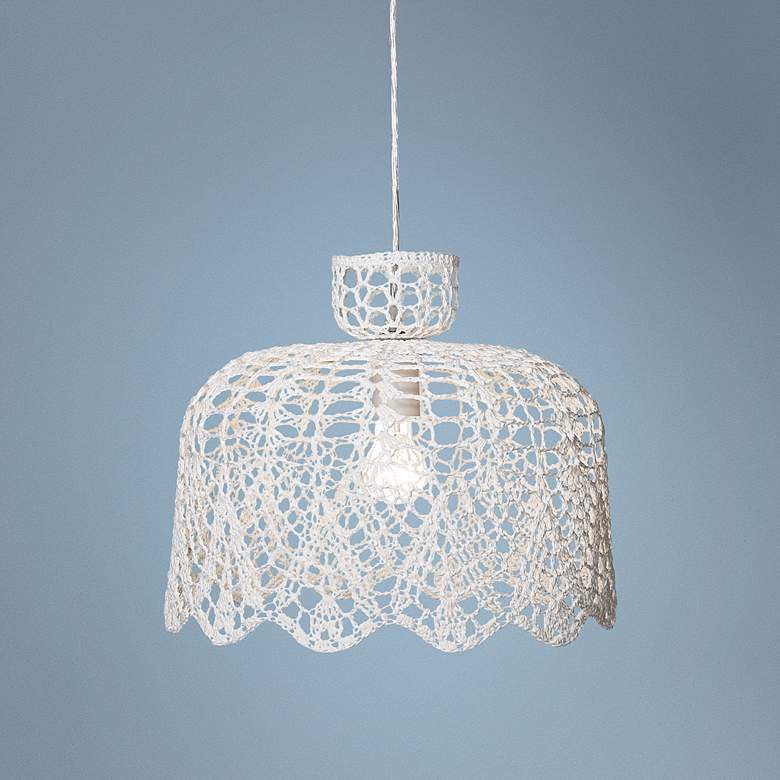 Image 1 Lacey 14 1/4 inch Wide Matte White Pendant Light