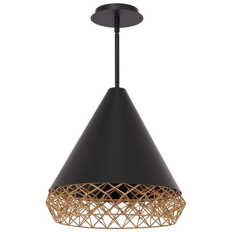 Image 2 Lacey 15.88"H x 15.75"W 1-Light Pendant in Black